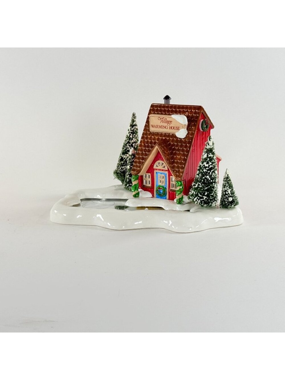 Vintage Dept 56 Warming House 5145-4 Snow Village 4 Trees Box Christmas Decor